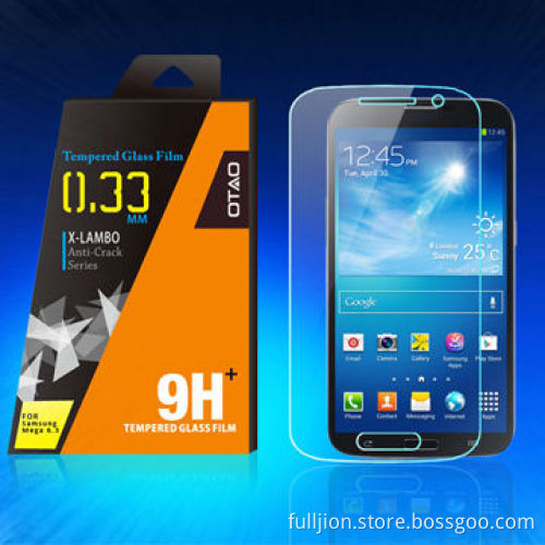 9H anti-crack 0.33mm round angle tempered glass screen protector for Samsung Galaxy Mega6.3
